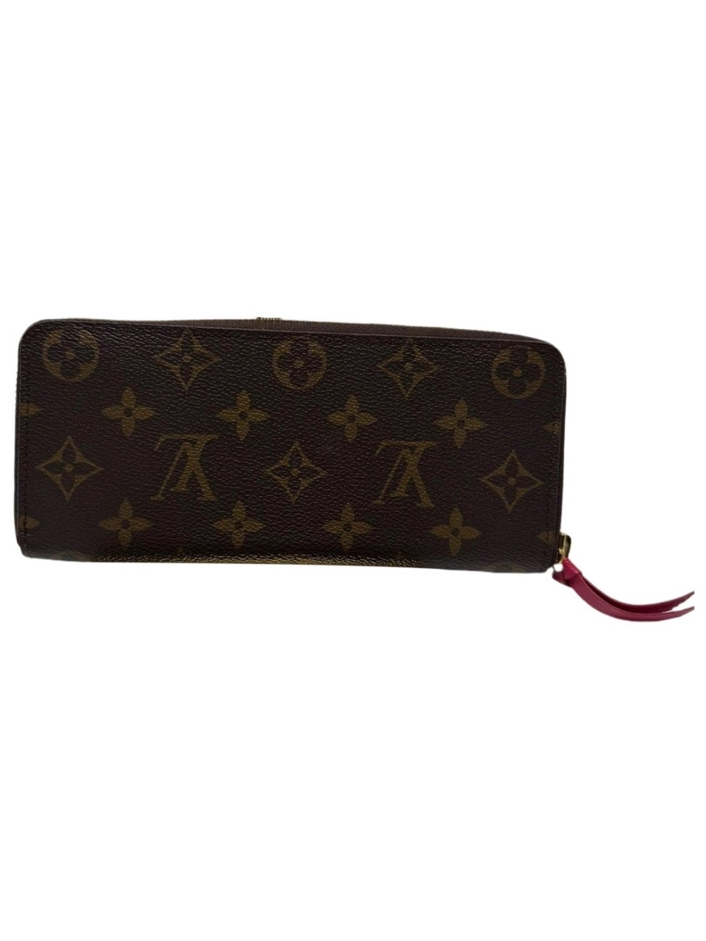 Louis Vuitton Brown Monogram Clemence Zip Wallet with Fuschia interior. - Picture 7 of 7